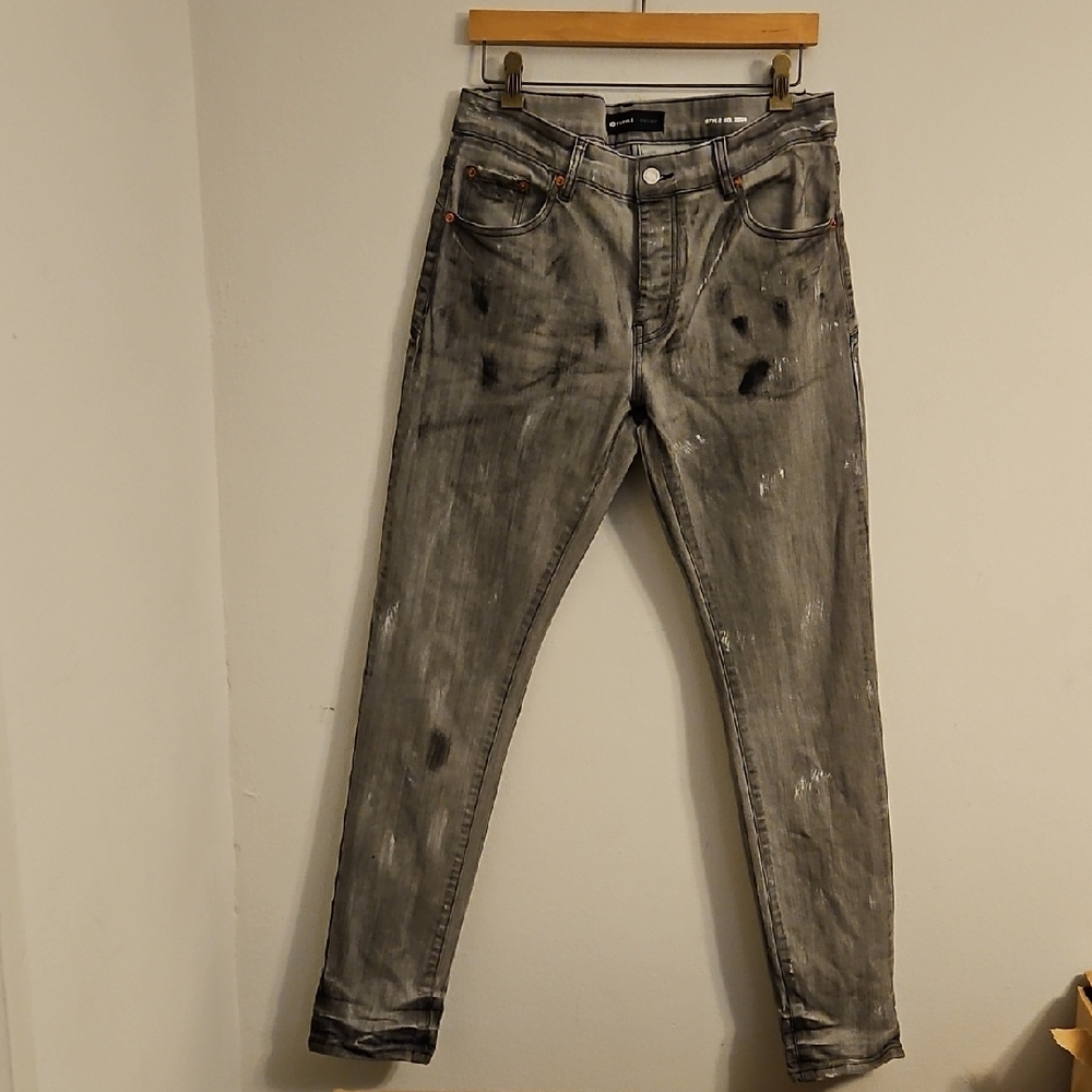 Men's Distressed Gray Slim Jeans